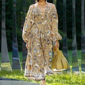 NWT Ulla Johnson Tahlia Midi Floral Poplin Dress In Oleander US 4​​​​​​​​